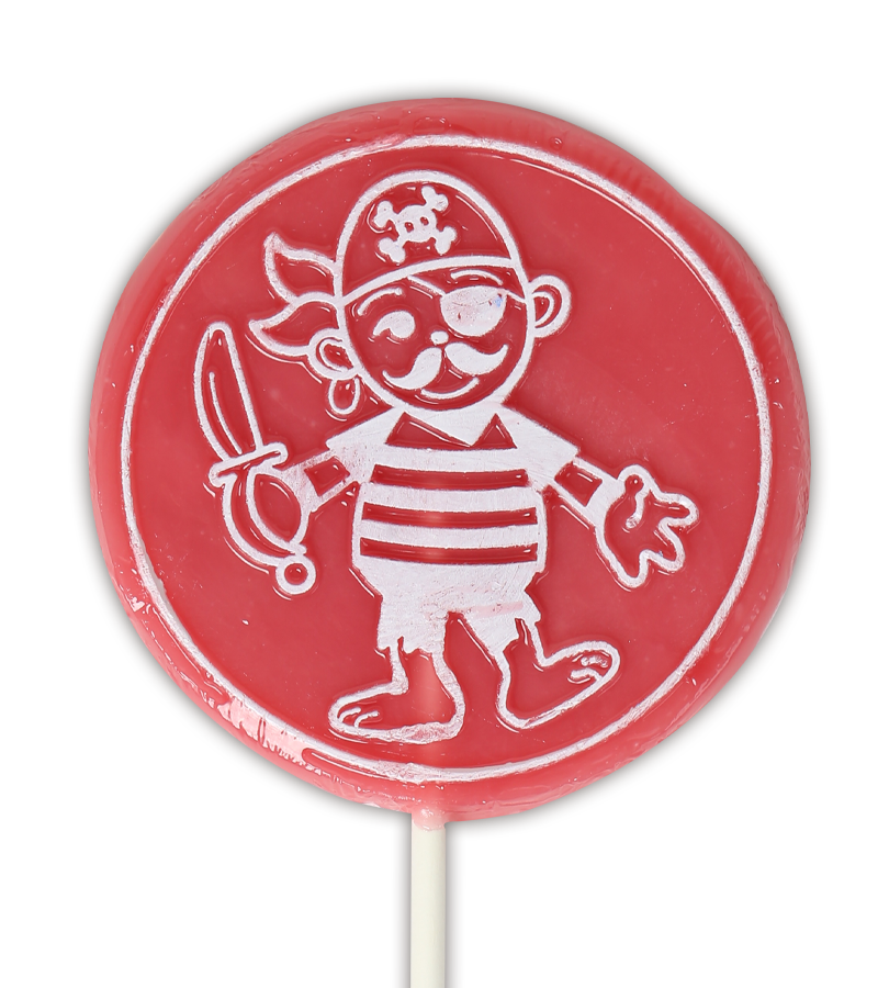 Pirate lollipop strawberry flavoured
