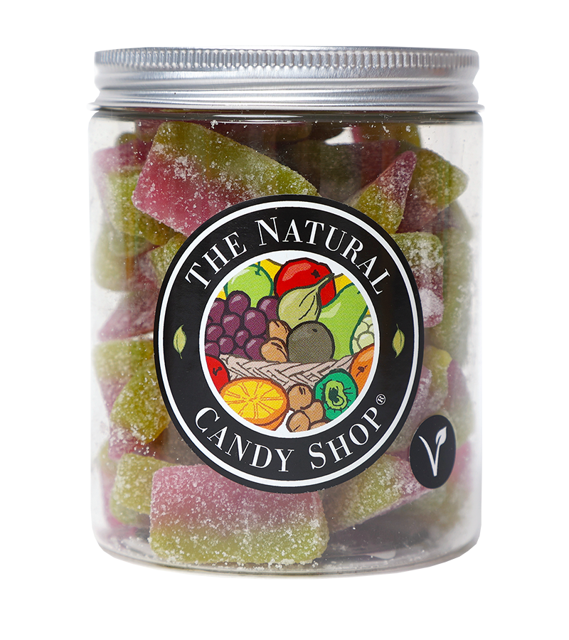 Jar of Vegan Fizzy Watermelon Slices